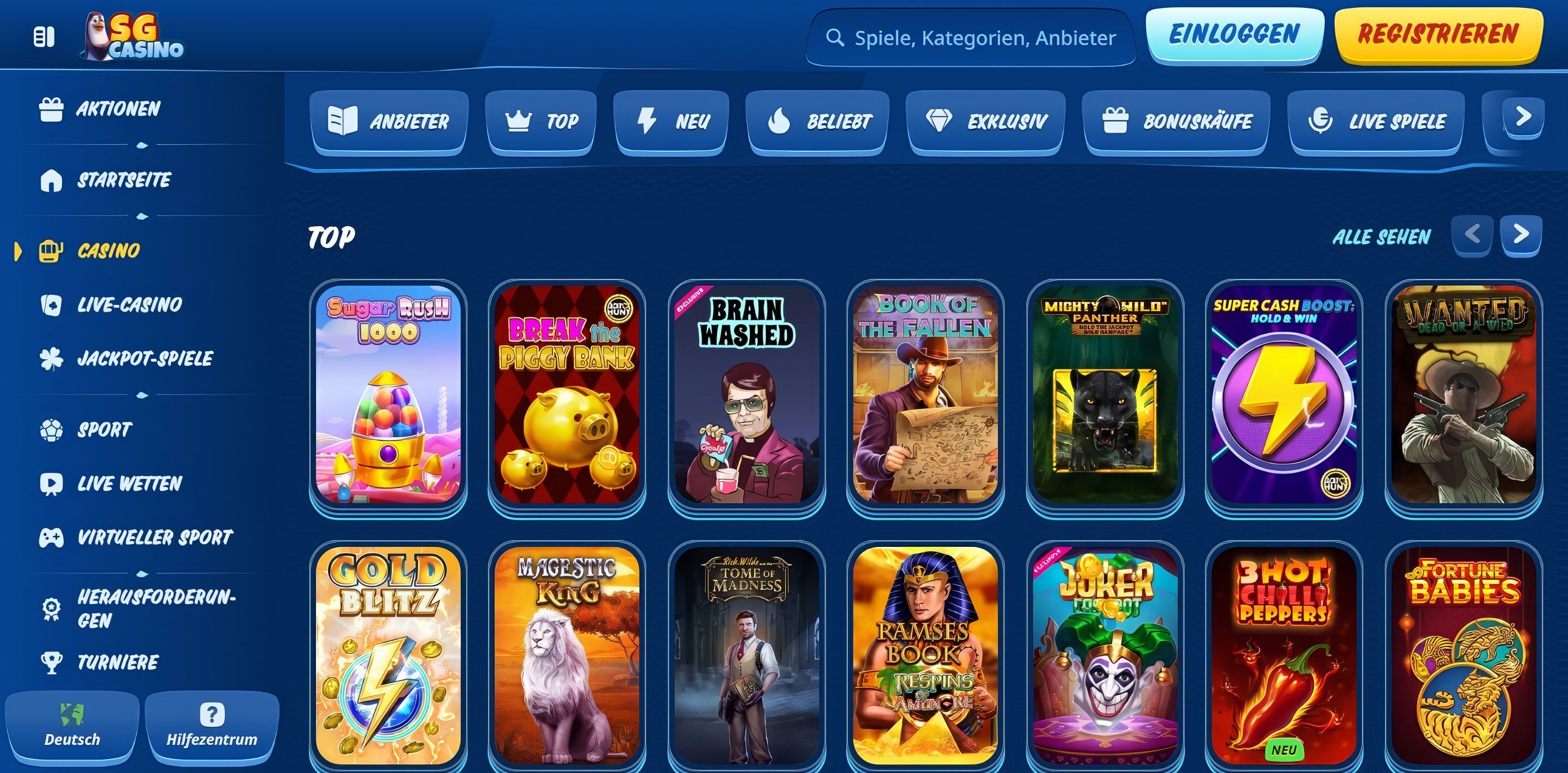 SG Casino desktop screenshot 2